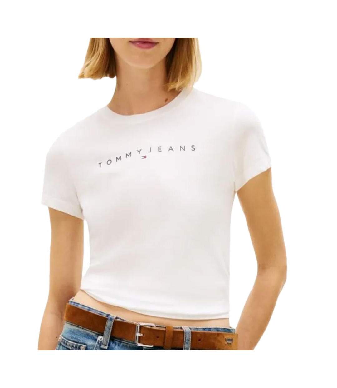 T-shirt blanc femme tommy hilfiger linearp-1