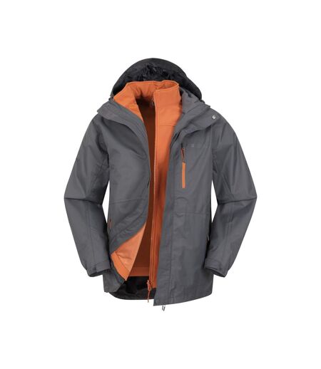 Mountain Warehouse Mens Bracken Extreme 3 in 1 Waterproof Jacket (Gray) - UTMW280