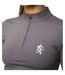Womens/ladies Impact Half Zip Crop Top Slate Peach Gym King-3