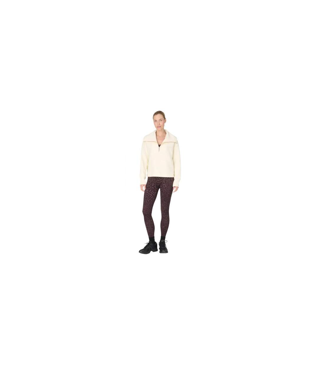 Legging 7/8 Motif/style Imprimé Léopard Power Femme Marron Sweaty Betty-1
