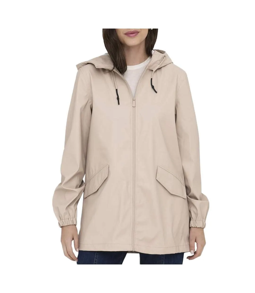 Veste imperméable beige femme jdy raincoat-1