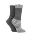 2 Pack Women's Wool Blend Cable Knit Boot Socks, Outdoor Socks-3