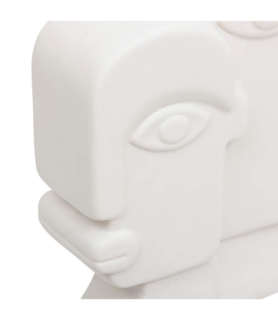 Statuette Visage en Céramique Soleya 26cm Blanc-2