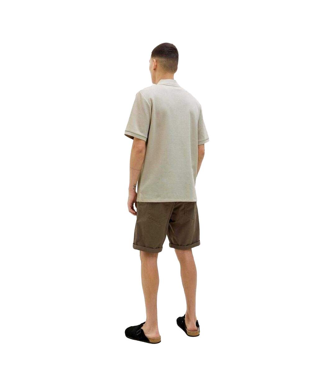 Polo Manches Courtes Homme Beige Pâle Jack And Jones-3