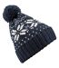 Beechfield Unisex Fair Isle Snowstar Winter Beanie Hat (French Navy / White) - UTRW2029-1