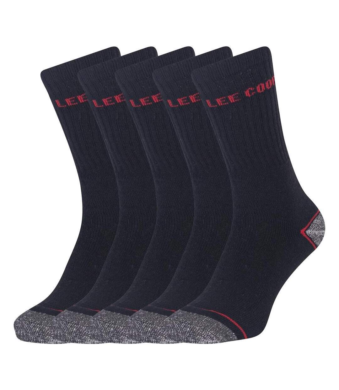 Pack of 5  Mens logo socks  black/red Lee Cooper-3