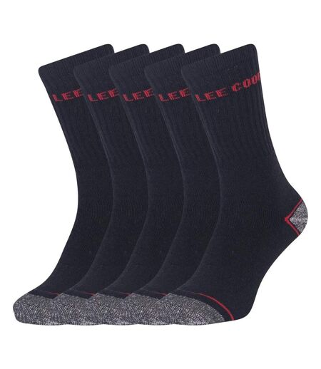 Pack of 5  Mens logo socks  black/red Lee Cooper