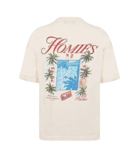 T-shirt Motif/style Imprimé Graphique Piscina Homme Beige Homies Marbella