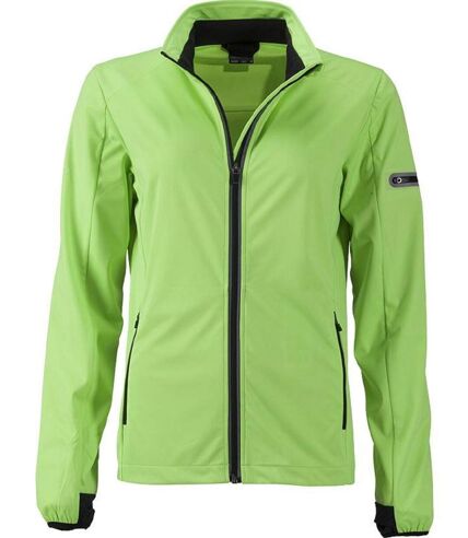 Veste softshell sport - Femme - JN1125 - vert vif et noir