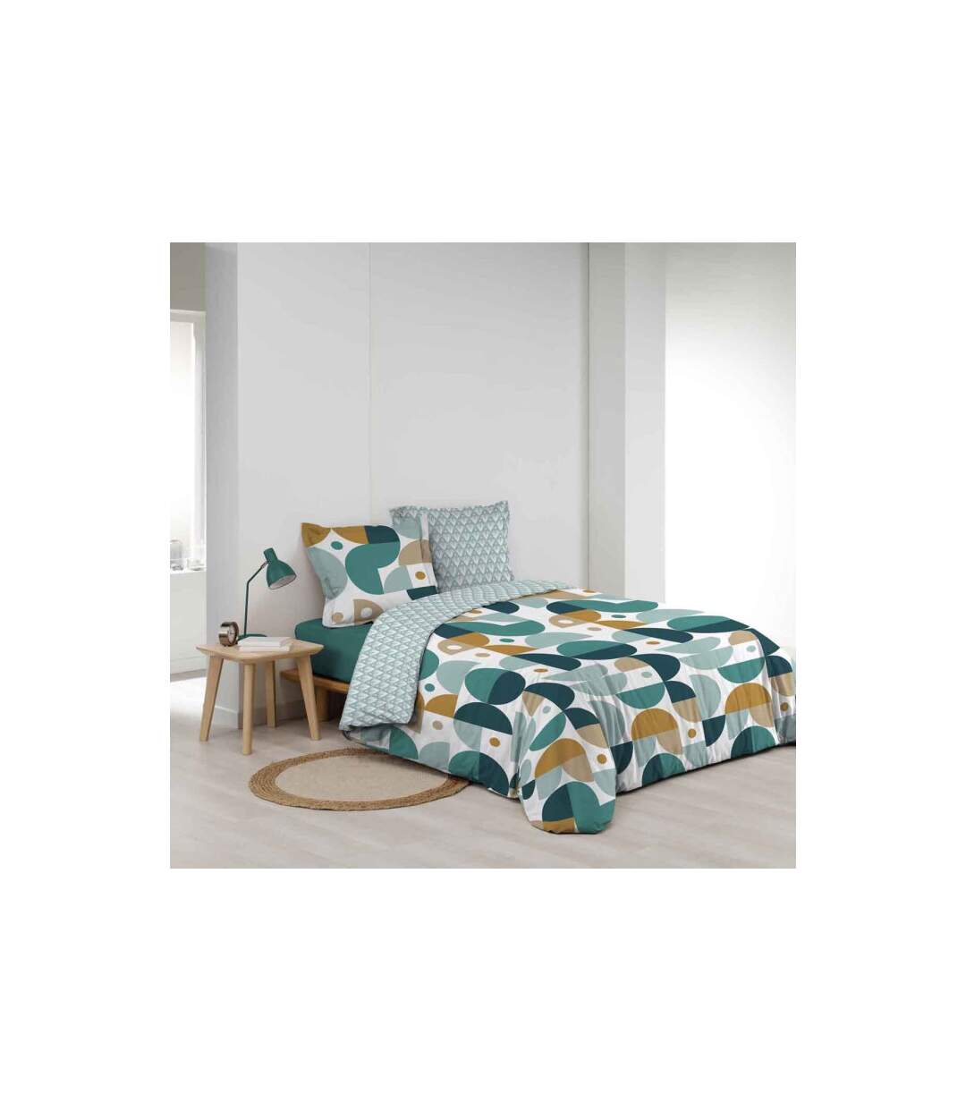 Parure de Lit 3 Pièces Dorine 260x240cm Vert-4