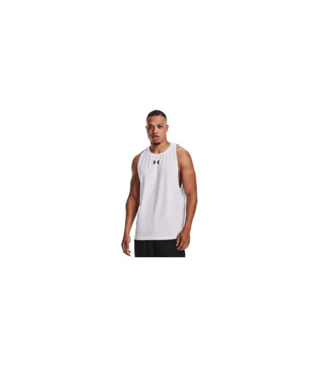 Mens Baseline Tank Top White Black Under Armour