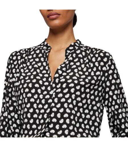Womens/ladies Banora17 Blouse Black White Hugo Boss