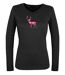 Mayflower NICO2 : Tee-shirt manches longues noir en coton avec sérigraphie motif cerf-5