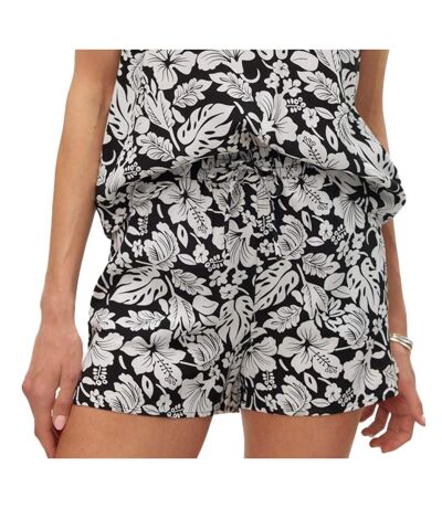 Short Noir/Beige à Motifs Femme Vero Moda Easy Joy - L