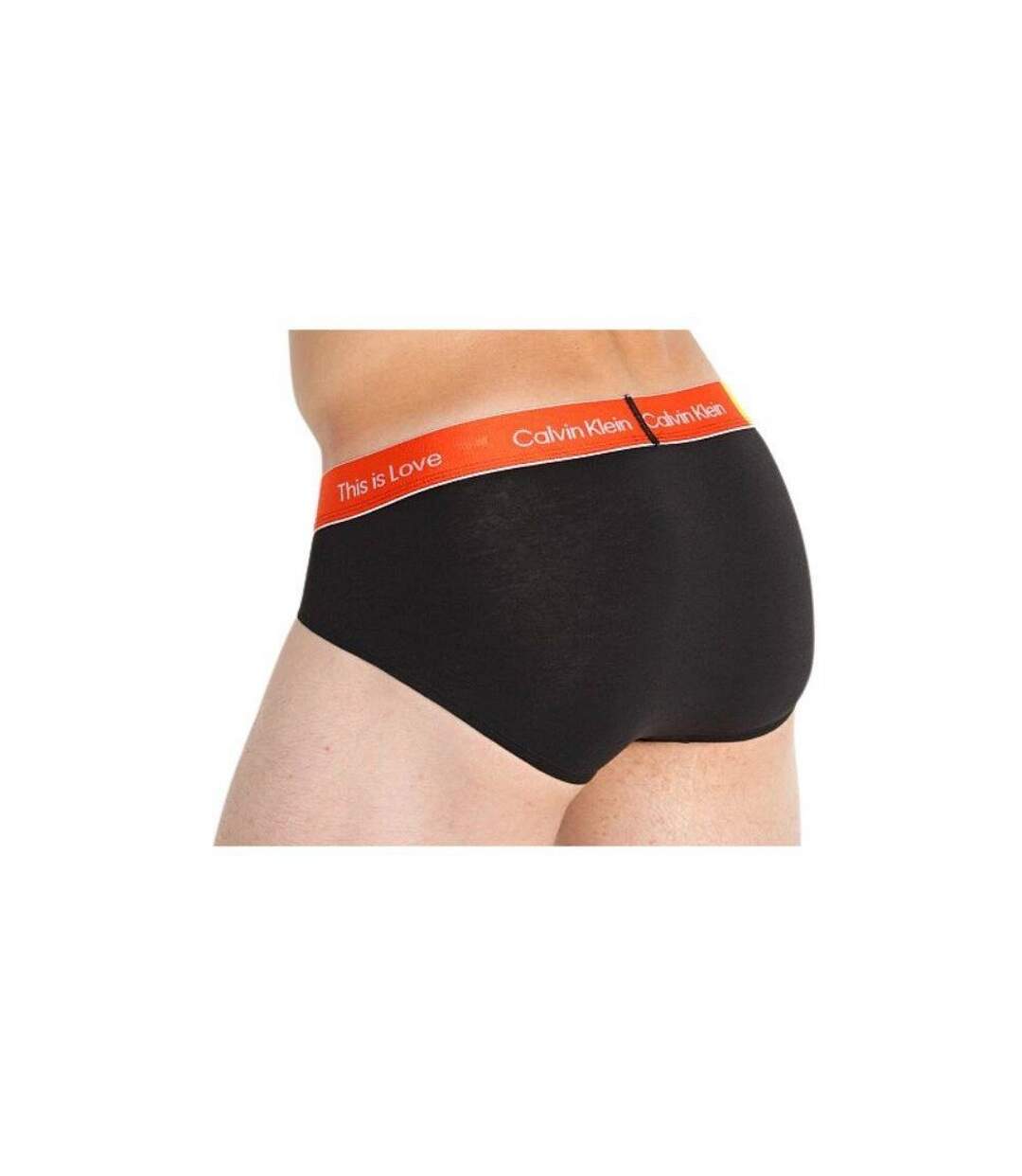 Slip Motif/style Logo Homme Noir Orange Jaune Calvin Klein-4