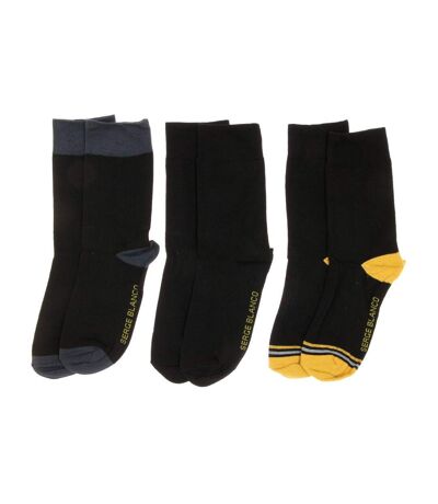 x3 paires de chaussettes Noir/Gris Homme Serge Blanco ASS4