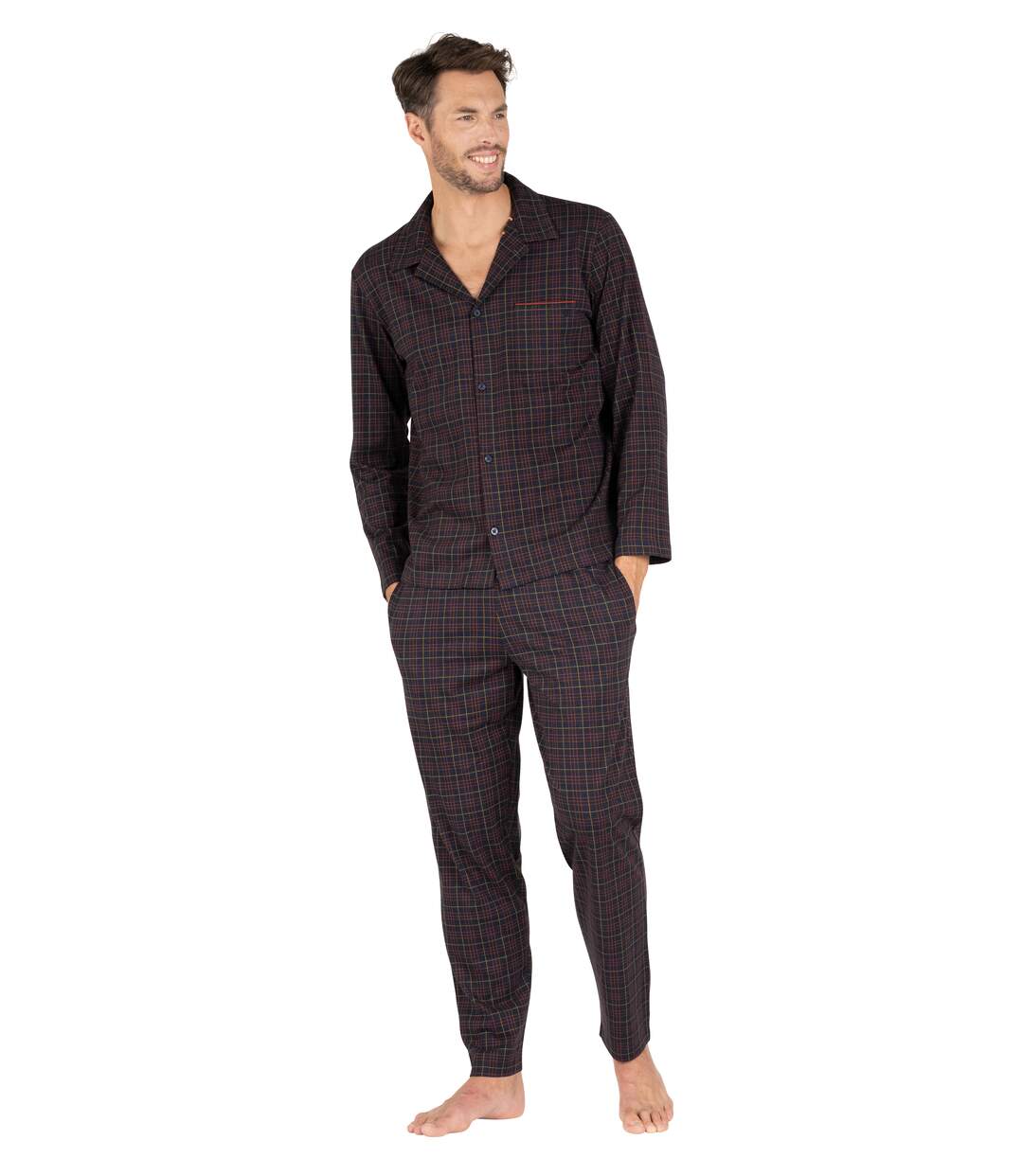 Pyjama long col ouvert homme L'écossais Eminence-5