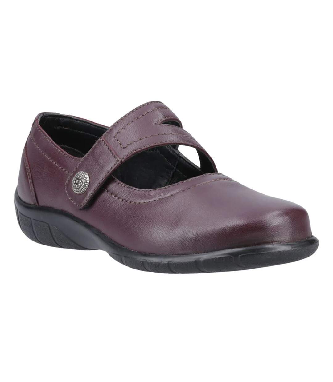 Womens/ladies Ethel Mary Janes Burgundy Fleet & Foster-1