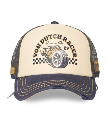 Casquette trucker avec filet effet usé avec print Crew Hard Race Vondutch