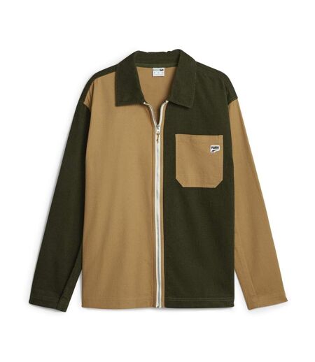 Veste marron/kaki homme puma downtown corduroy - m