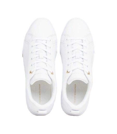 Womens/ladies Leather Cupsole Court Shoes White Tommy Hilfiger
