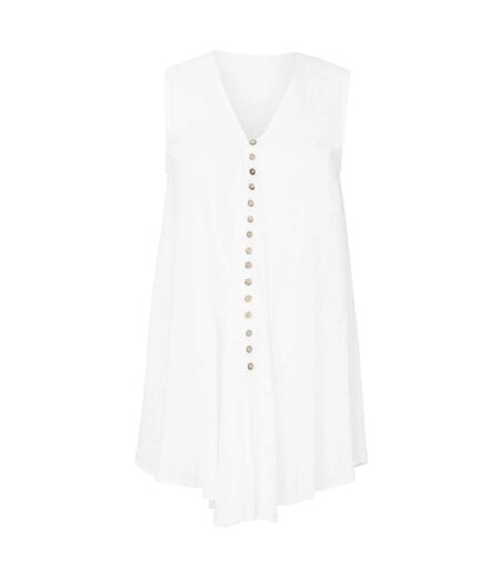 Womens/ladies V Neck Sleeveless Blouse White Joe Browns