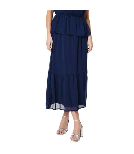 Womens/ladies lined petite midi skirt navy Principles