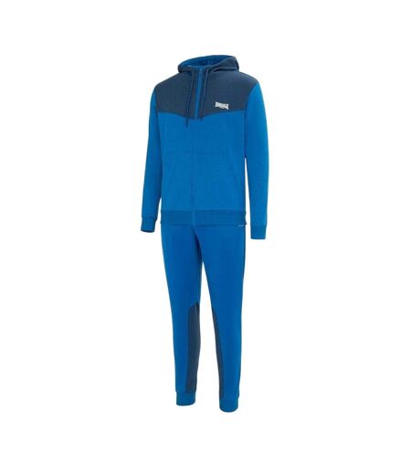 Mens Two Tone Cotton Blend Workout Tracksuit Royal Blue Navy Lonsdale