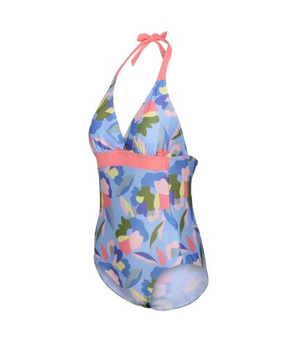 Maillot de bain 1 pièce flavia femme bleu / vert / rose Regatta