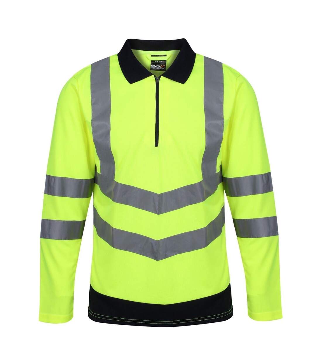 Unisex Adult High-vis Long-sleeved Polo Shirt Yellow Navy Regatta Professional-1