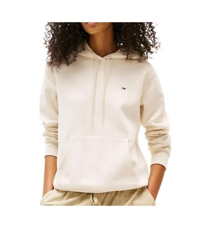 Sweat à capuche beige femme tommy hilfiger flag - s