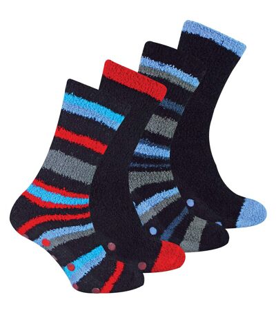 Sock Snob - 4 Paires Homme Chaussettes Polaire Chaudes | Antid�rapantes Chaudes