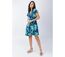 Robe courte légère cache-cœur MARIKA motif bleu turquoise Coton Du Monde-4