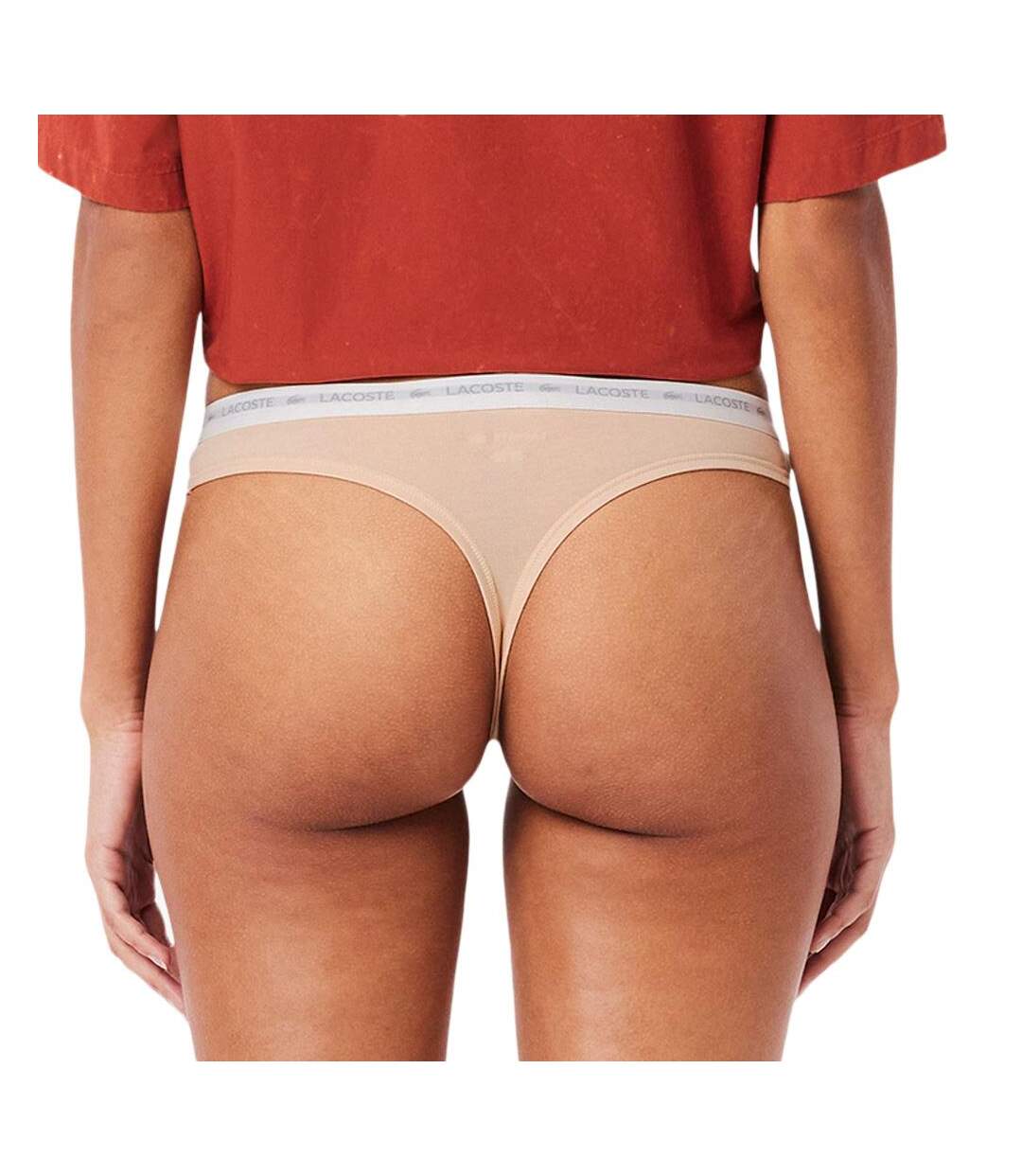 X3 strings beige femme lacoste coton stretch-2