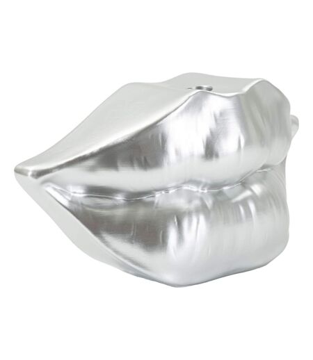 Vase Déco en Résine Mouth 23cm Argent