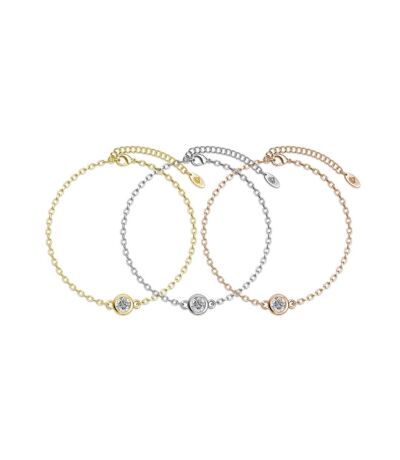 Bracelet Trio Birth Stone - Doré, Argenté, Or Rosé et Cristal