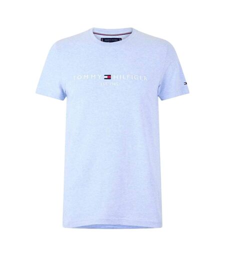 T-shirt Motif/style Logo Sur Poitrine Femme Bleu Chiné Tommy Hilfiger