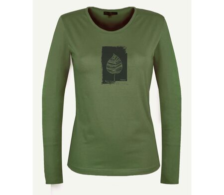 MAYFLOWER NIKKI4 : Tee-shirt manches longues olive en coton pour un style naturel