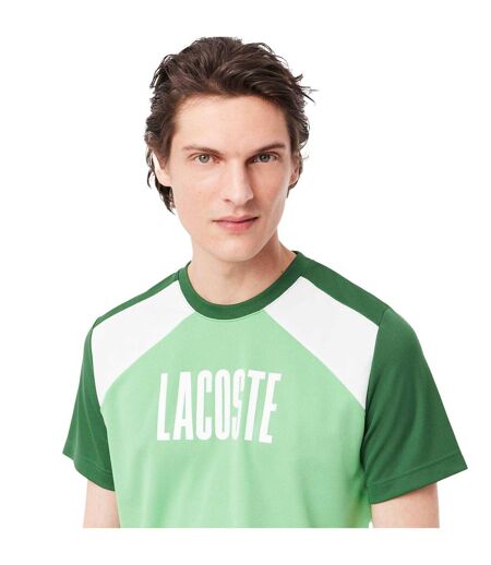 Mens Colour Block T-shirt Green Lacoste