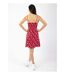 Robe courte fines bretelles BEA rouge fleurie Coton Du Monde