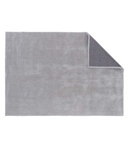 Tapis en coton et polyester effet viscose argent Undra