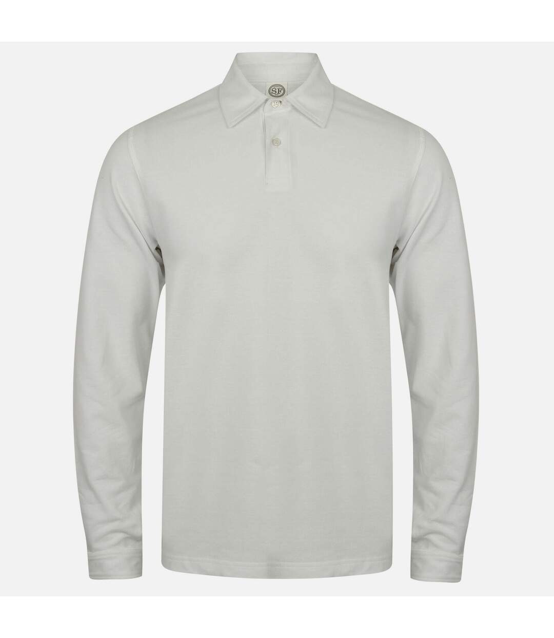 Skinni Fit Mens Long Sleeve Stretch Polo Shirt (White) - UTRW1399