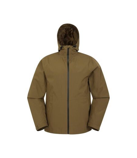 Mens Covert Waterproof Jacket Dark Khaki Mountain Warehouse
