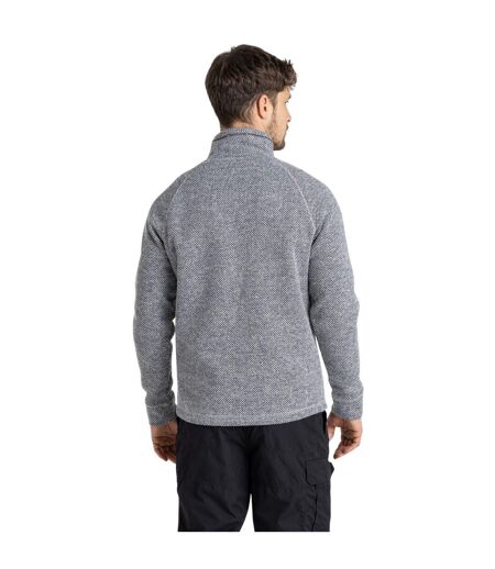 Mens rubeus half zip fleece top soft grey/black pepper marl Craghoppers