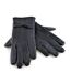 Ladies Fleece Lined Leather Gloves with Bow M/L