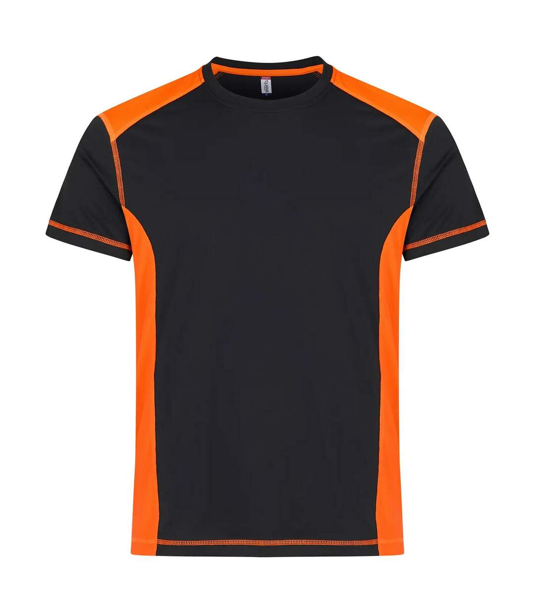 T-shirt Motif/style Panneau Contrasté Ambition Homme Orange Fluo Clique-1