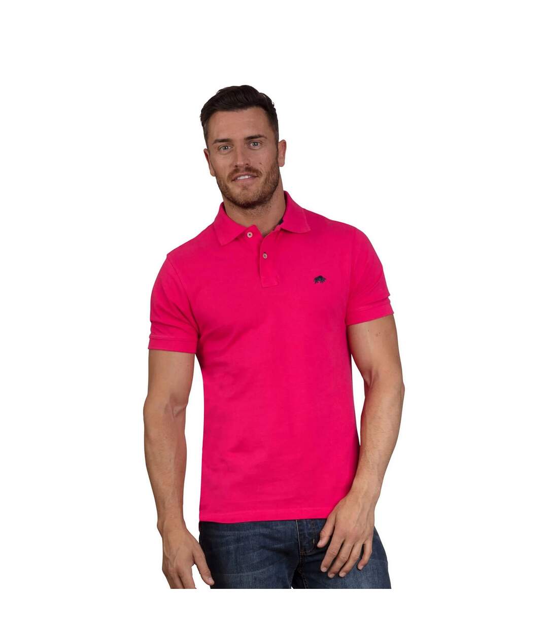 Polo classic homme rose vif Raging Bull-4