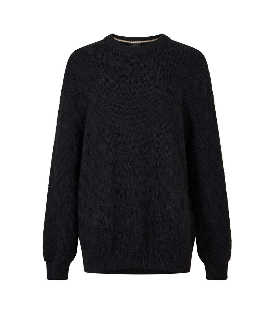 Mens Palao Knitted Long-sleeved Top Black Hugo Boss-1