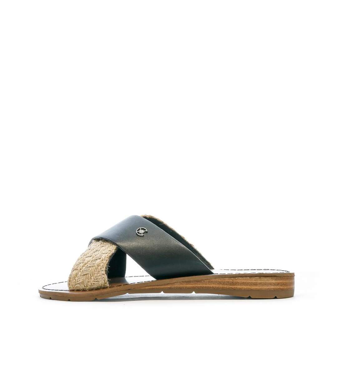 Claquettes croisées noires femme chattawak brana-1