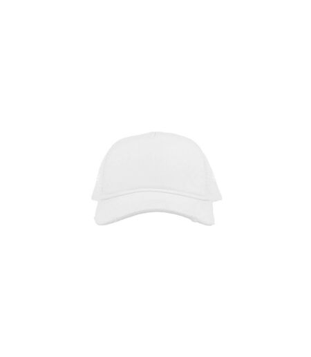 Casquette trucker effet usé rapper mixte blanc Atlantis